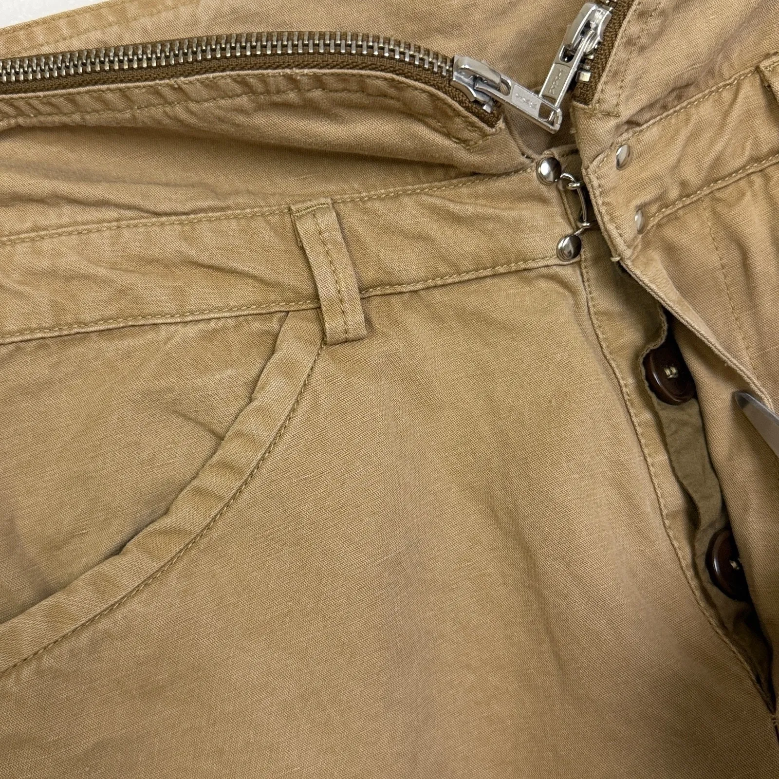 Isabel Marant Cropped Pants Womens Size 1 Khaki Ankle Zippers Button Equestrian - Image 5