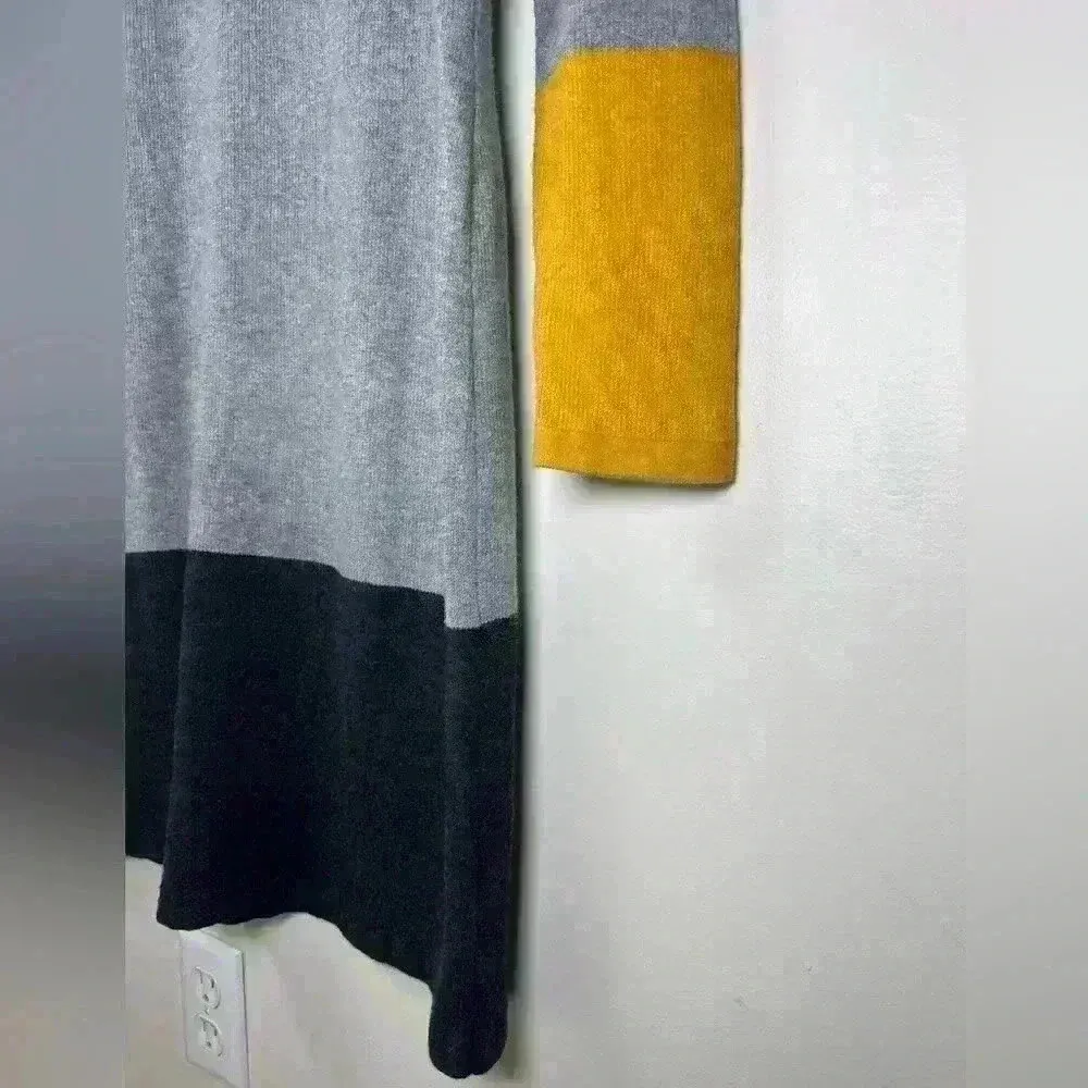 Nicole Miller Colorblock Long Sleeve Dress Cotton Blend Women’s Size Large - Image 4