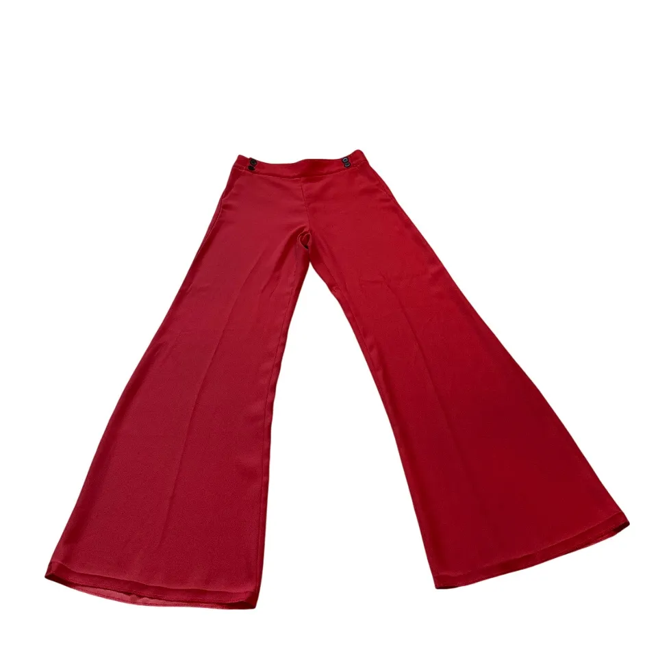 Veronica Beard Red Wide Leg Sailor Pants Sz 10 High Waist Trousers Career Button - Image 4