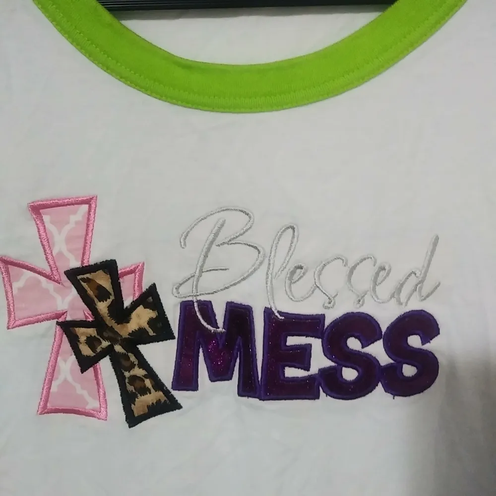 Sport Tek 3X Blessed Mess Crosses Lime Top Plu - Image 2
