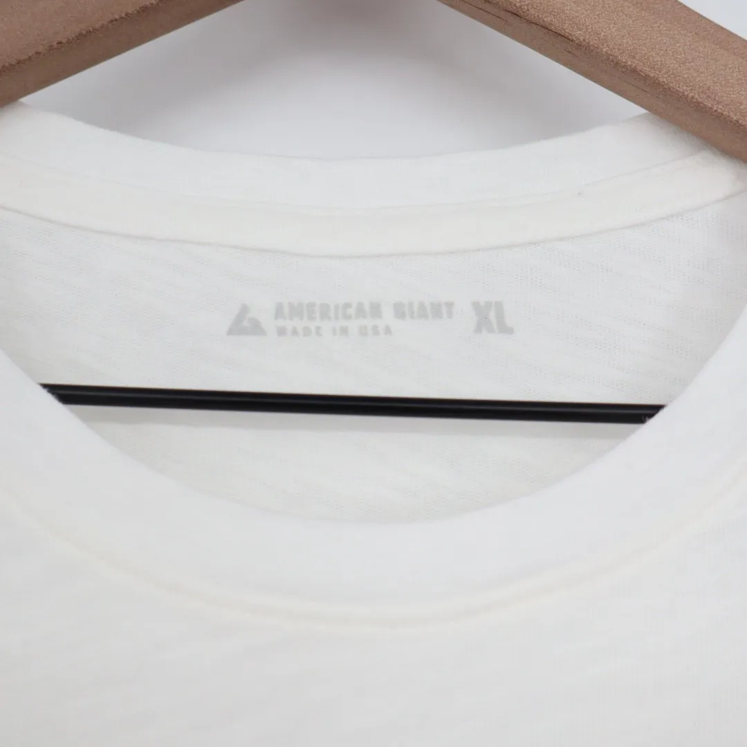American Giant Crewneck T Shirt White XL Made in USA Cotton Short Sleeve Basic - Image 3
