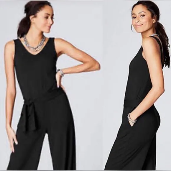 J Jill Wearever Collection Black sleeveless Jumpsuit Women's XLarge - Image 2