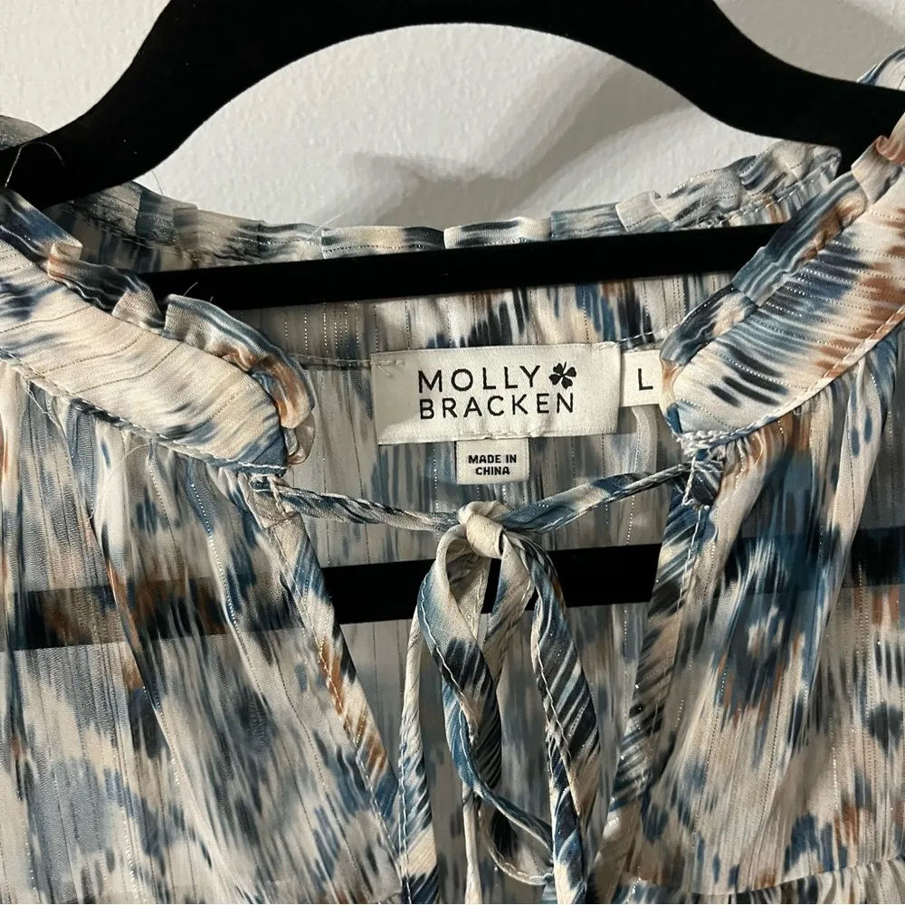 Molly Bracken Tulum Painted With Shimmer Blouse Size Large - Image 4