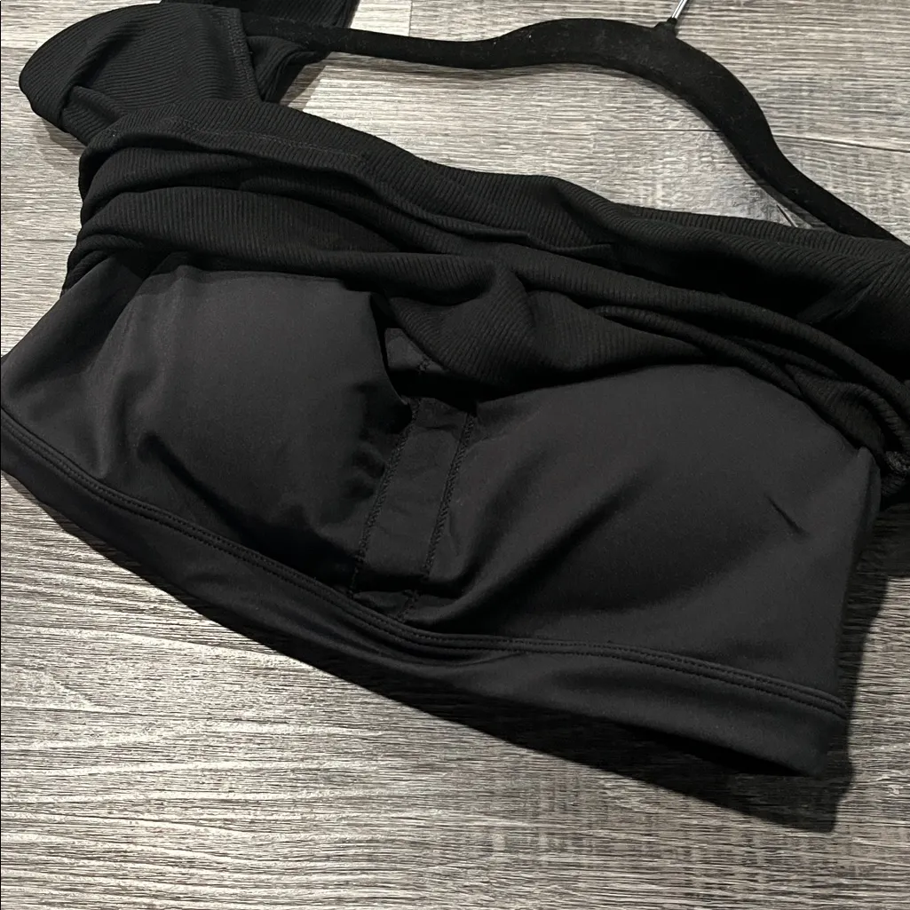 Halara Ribbed Knit Off-Shoulder Long Sleeve 2-in-1 Casual Top NWOT - small - Image 9