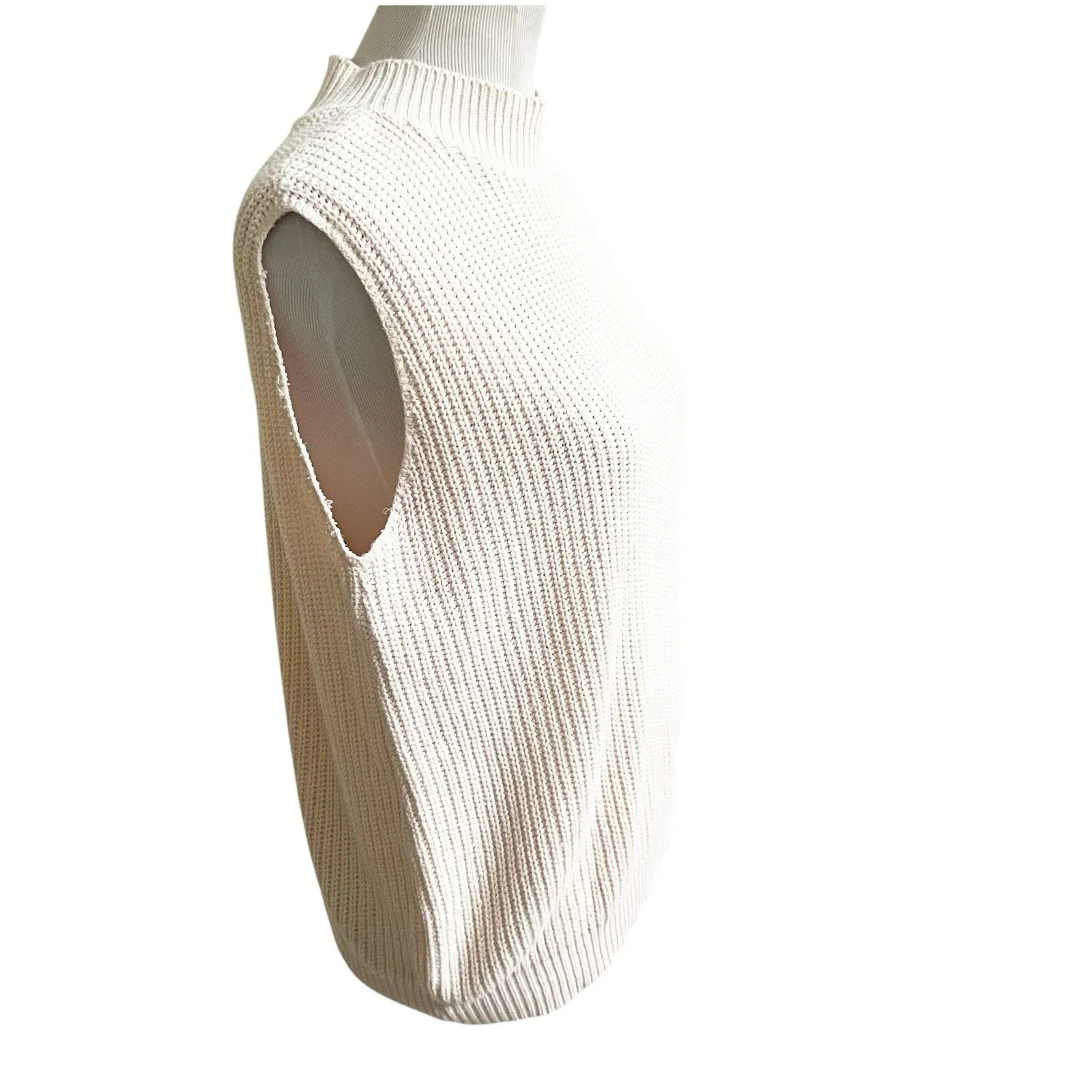 Diane Von Furstenburg Pink Sleeveless Sweater Vintage Mock Neck Size Large - Image 4