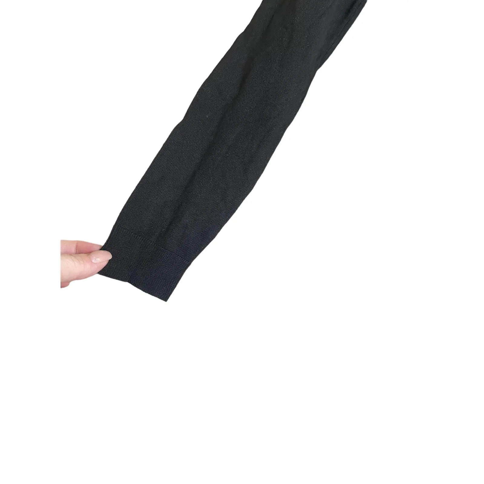 White House Black Market Women‎ Top Knit Side Slit Stretch Black Gray Lagenlook - Image 5