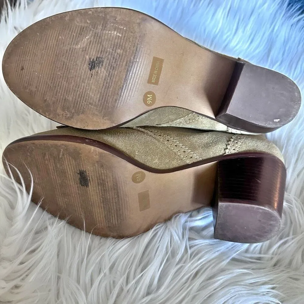 MADEWELL x 1937 | Suede Leather "Aberdeen" Tan Fringe Ankle Boots Booties | 9 - Image 7