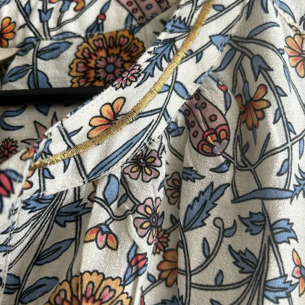 Lucky Brand gold stripe boho long sleeve top Size Medium - Image 8