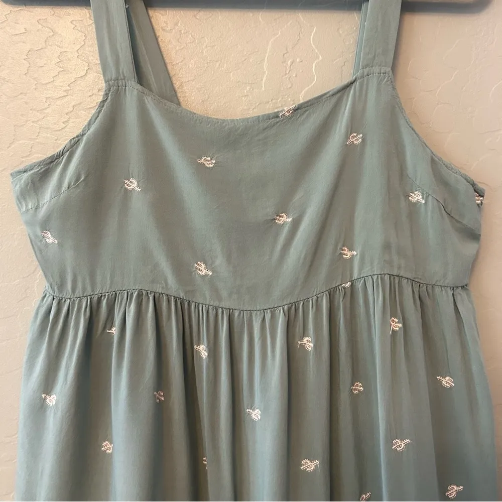 Copper Key sage green sleeveless dress with cactus print size large - Image 4