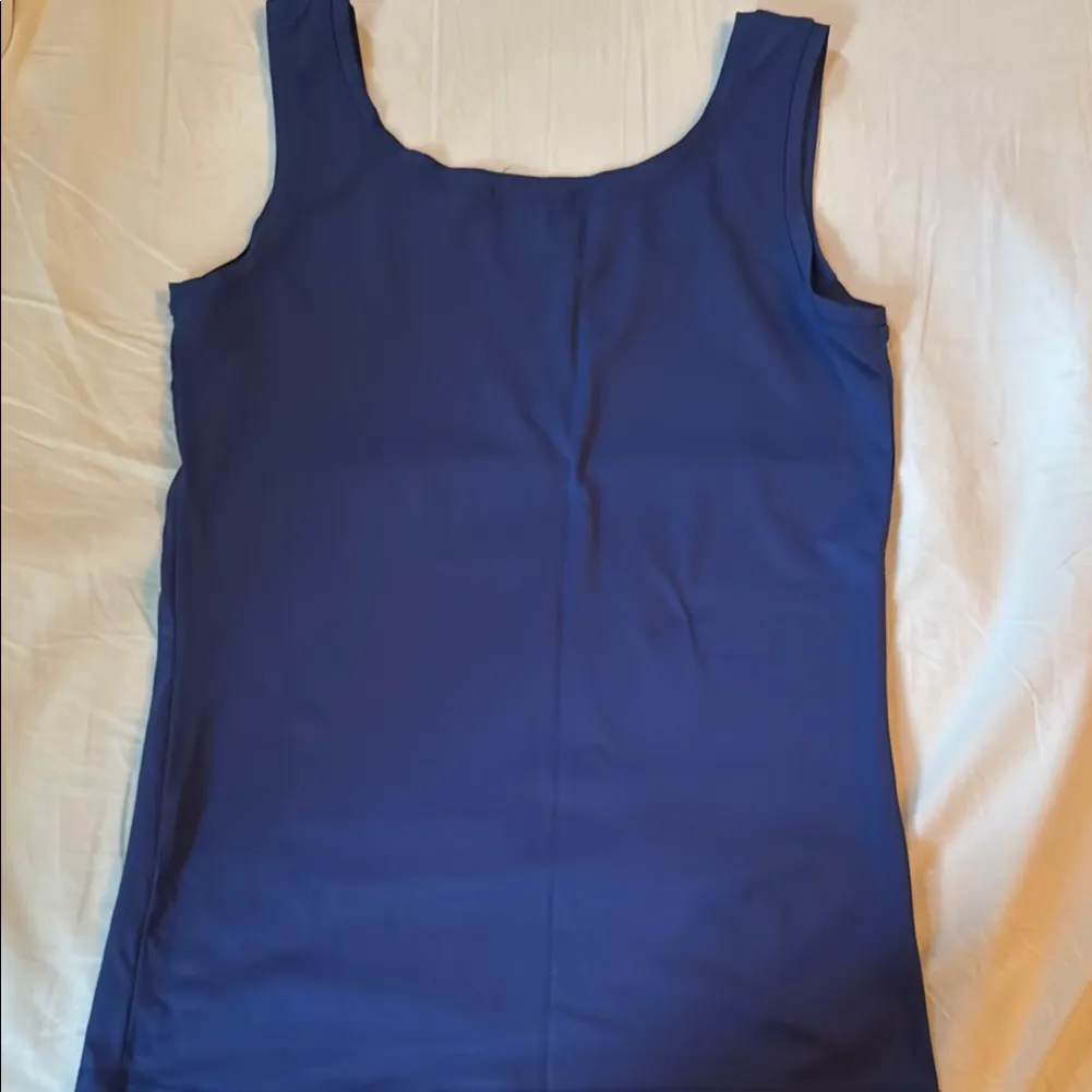 Alfani Fitted Sleeveless Blue Tank Top - Image 3