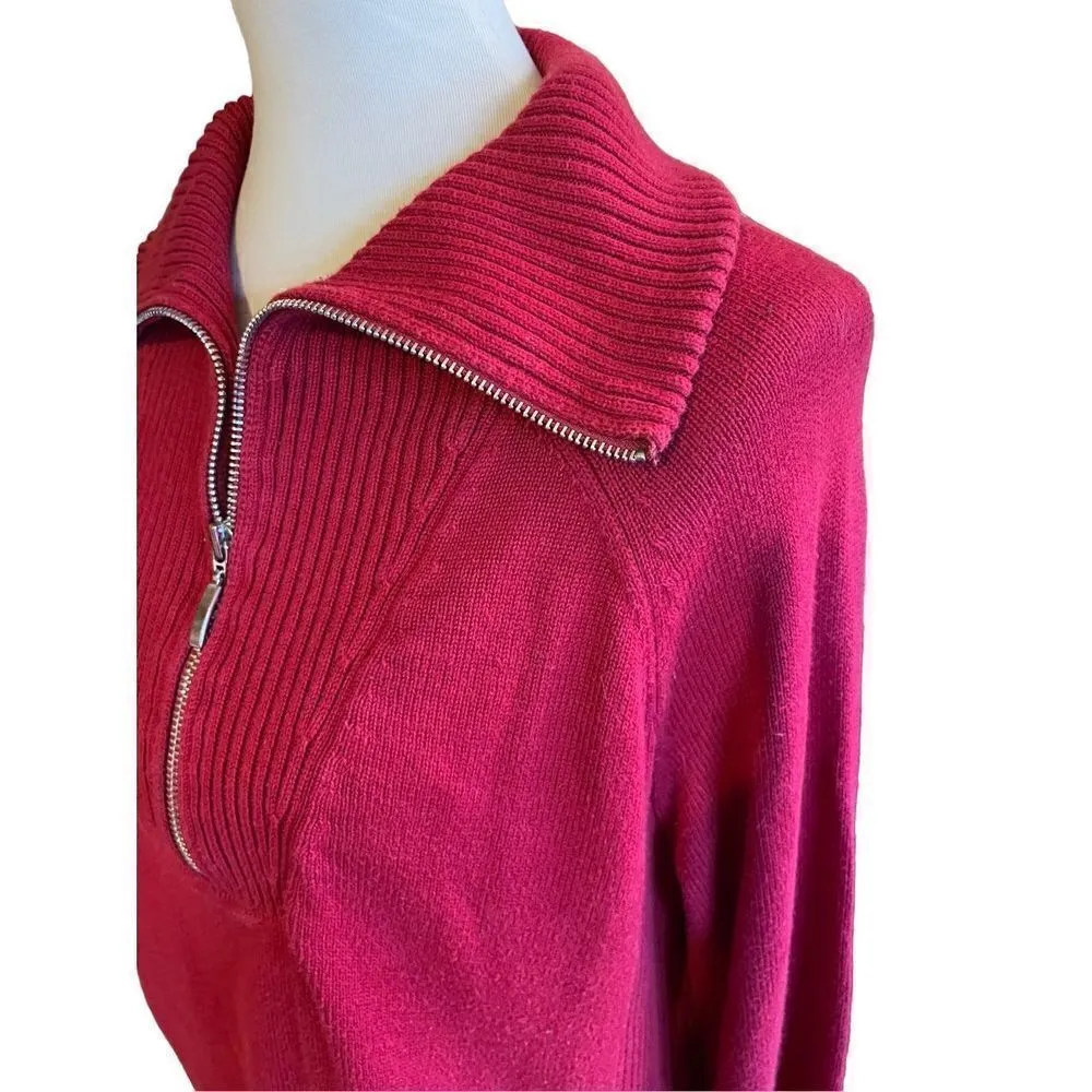Eddie Bauer Red Half Zip Long Sleeve Sweater XL - Image 10
