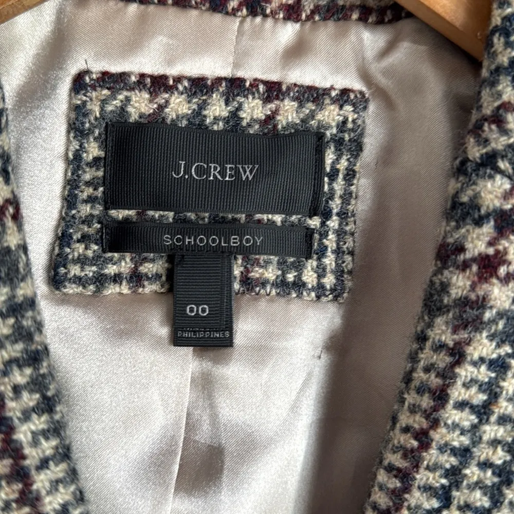 J. Crew Schoolboy Wool Houndstooth Plaid Blazer 0 - Image 7