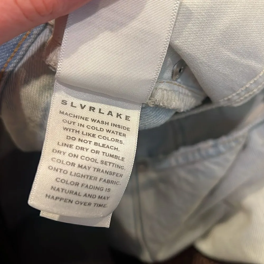 Slvrlake London High Rise Straight Ankle in Heartbreak Hotel 30 Blue - Image 7