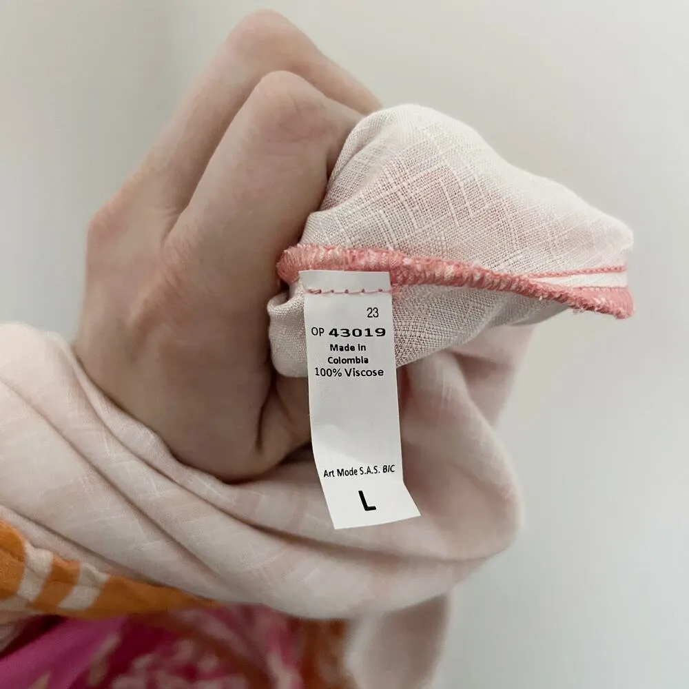 [Maaji] Pink Orange Ombre Tropical Foliage Corset Bust Mini Dress NWT Sz Large L - Image 11