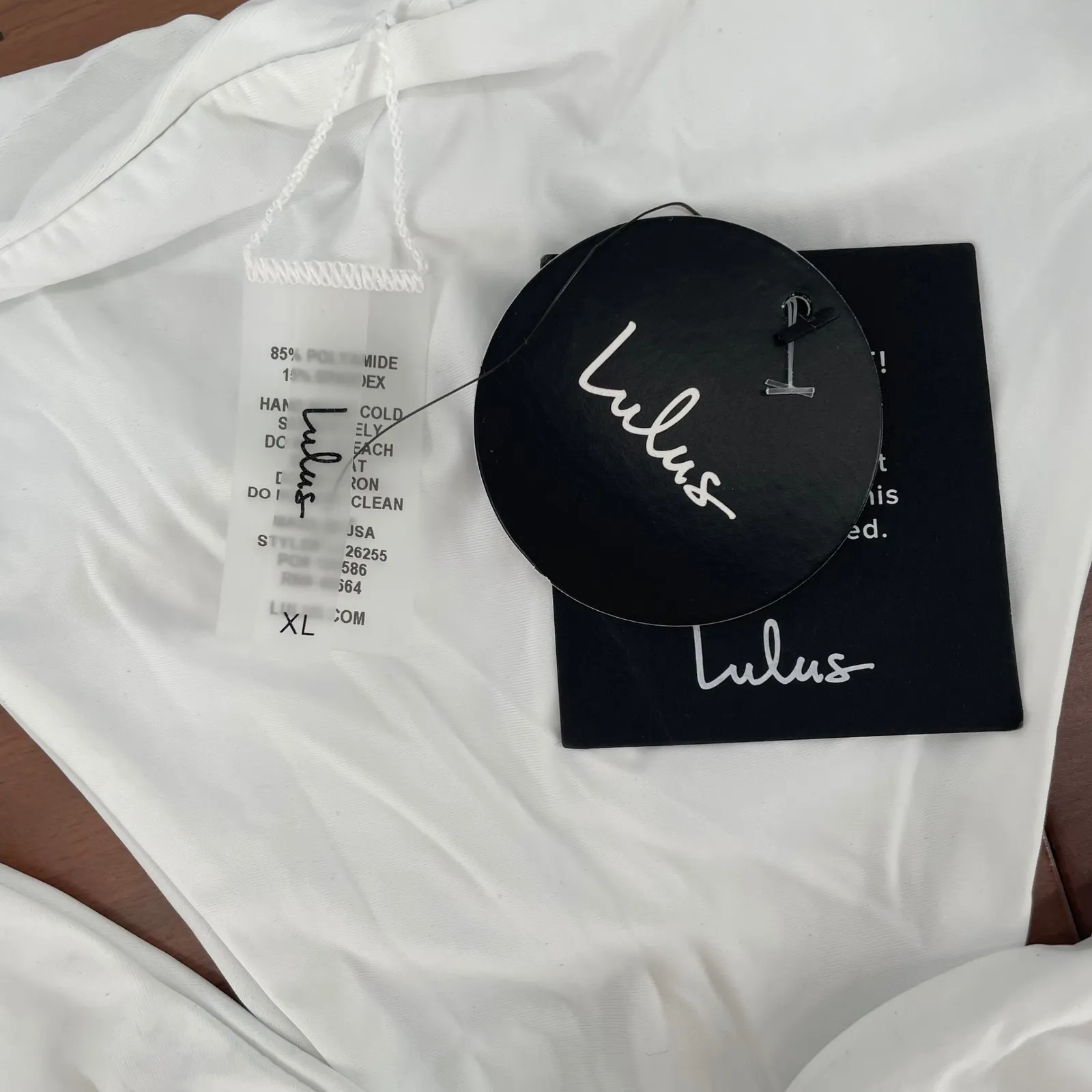 Lulus White Ruched High Cut Bikini Bottoms Swimwear XL - Image 3