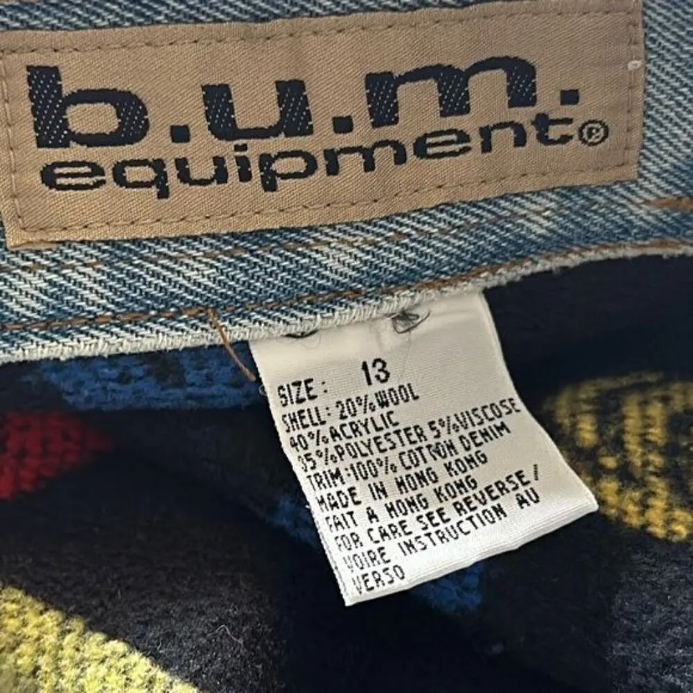 90's Southwestern Wool Blend B.U.M. Equipment Denim Mini skirt Size 13 Vintage - Image 8