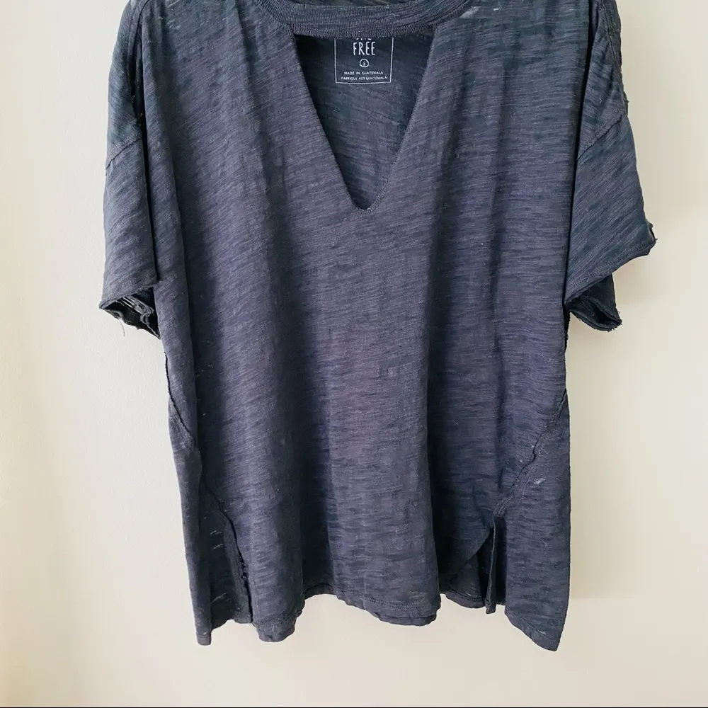 Free People Oversized Tee Shirt Black Sz Small - Image 3