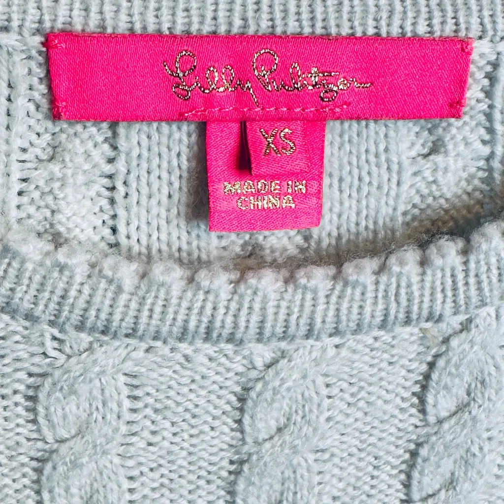 Lilly Pulitzer Kippa Gray Knit Sweater Shirt Top - Image 9