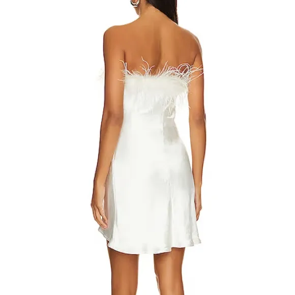 NWT Lovers+Friends Moira Dress White Feather-Trimmed Dress - Image 2