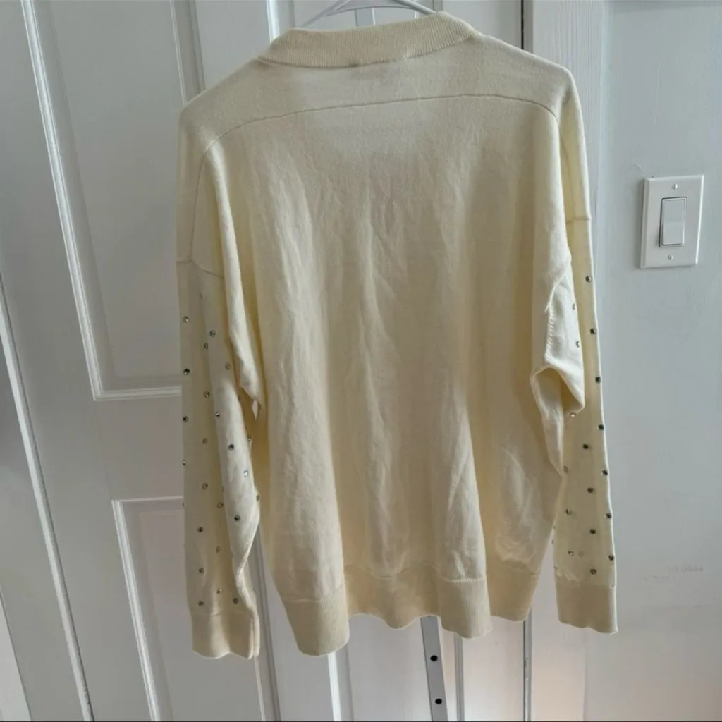 Michael Michael Kors Studded Sleeve Sweater – Bone White – Size L - NWT - Image 2