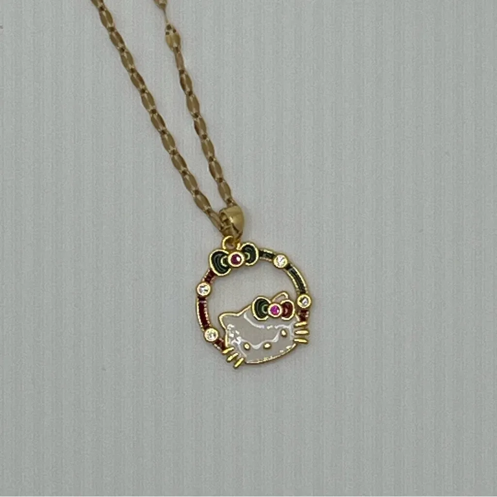Sweet Christmas Hello Kitty Pendant Necklaces Stainless Steel Chain. NEW Gold - Image 11