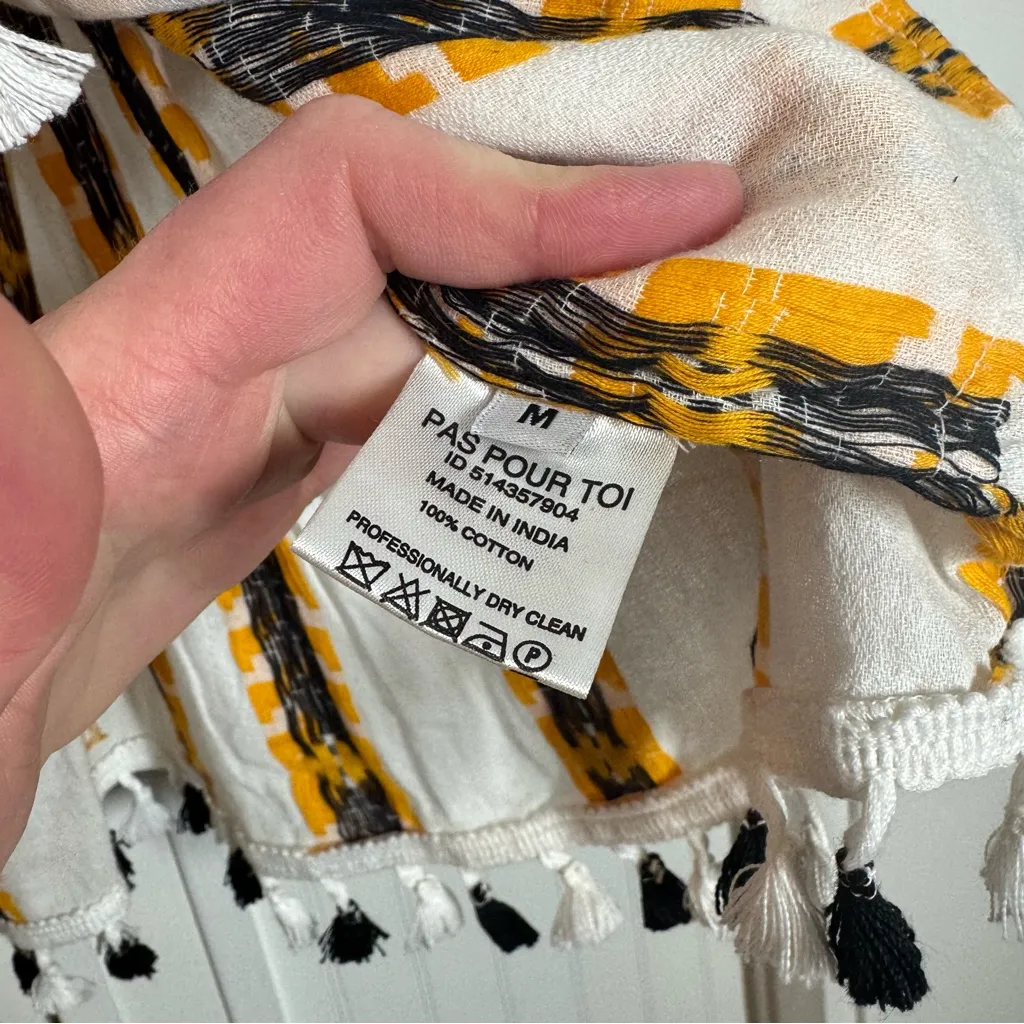 Dodo Bar Or Ariana Skirt in Mustard size medium belted embroidered bohemian White - Image 5