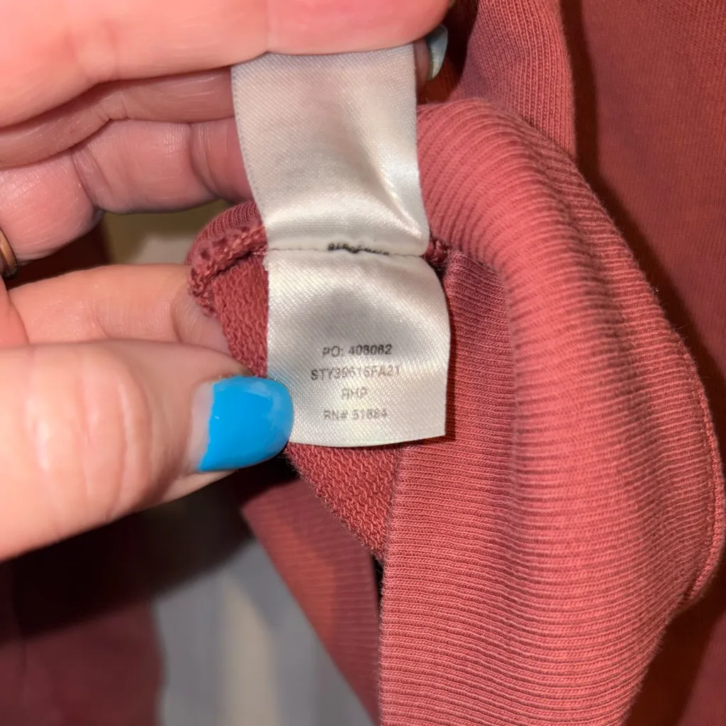 Patagonia  Sweatshirt Alpine Icon Regenerative Pilot Crew Pink Red Crewneck SM - Image 9