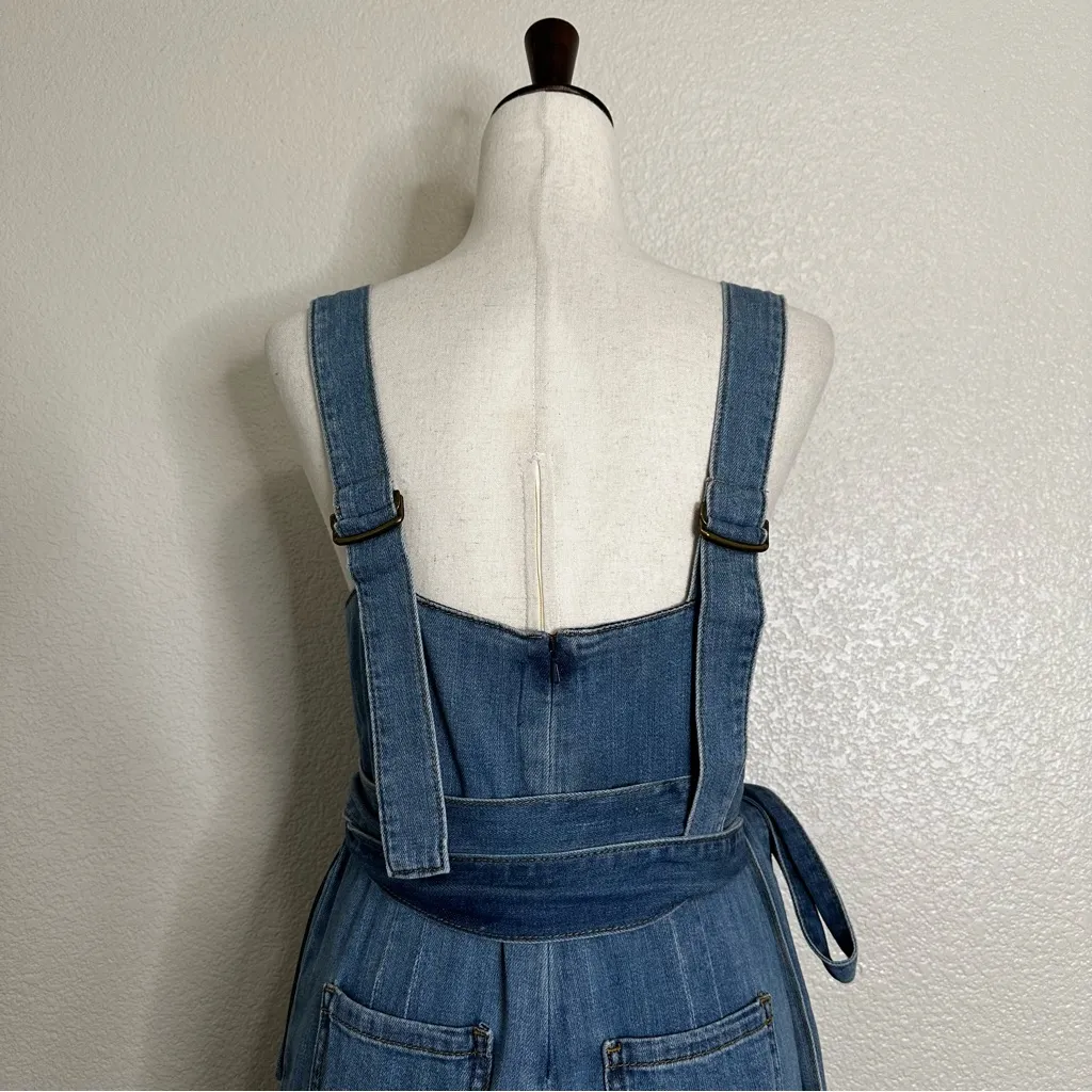 Anthropologie Pilcro Blue Denim Wide Leg Jumpsuit, Size 6 - Image 11