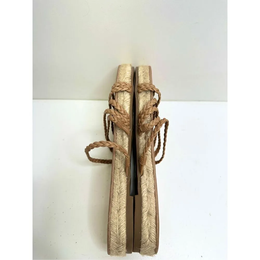 Madewell Sandals Womens Size 7 Braided Leather Espadrille Slip On Slide Shoes - Image 7