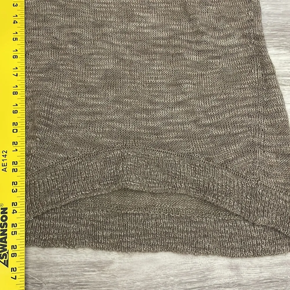 Heather Tan Lightweight Long Sleeve Sweater 40% Merino Wool Small - Image 10