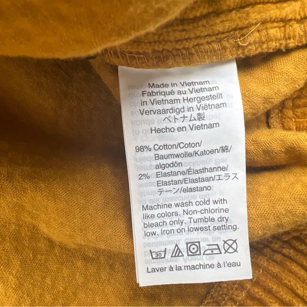 Madewell Women’s Corduroy V-Neck Side-Button Shift Dress, Antique Gold |Size:XL - Image 14