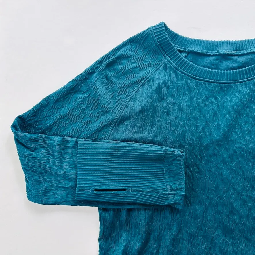 Lululemon Rest Less Pullover Nile Blue Teal Size 10 Long Sleeve Run Layer - Image 3