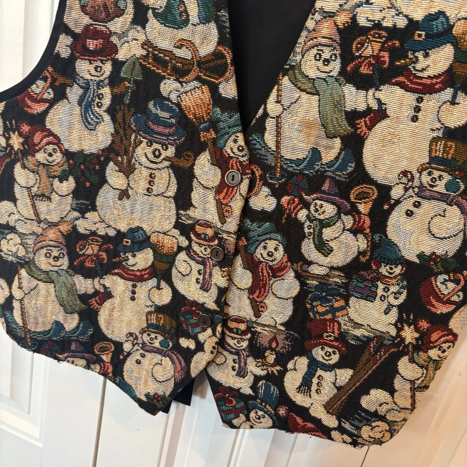 Paul‎ Harris Design Snowman Vest Size Large Black - Image 3