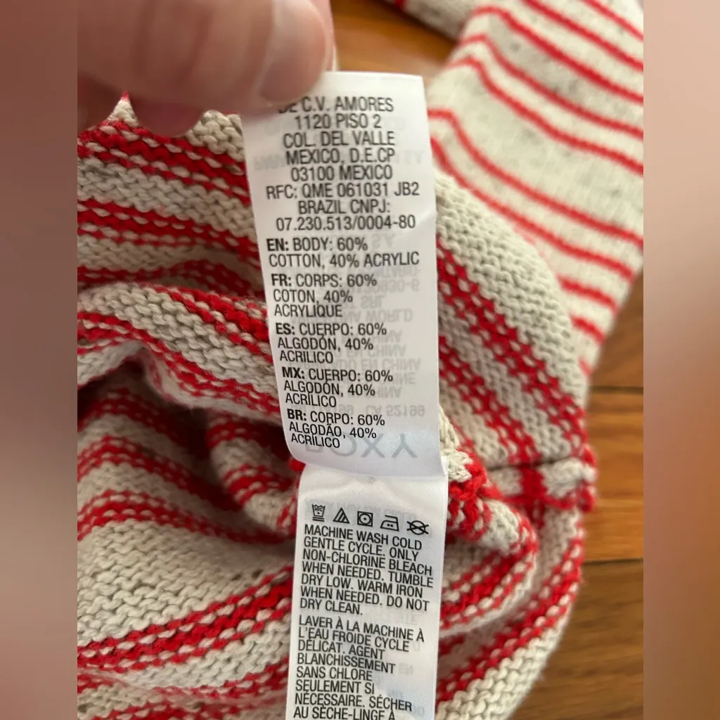 NWOT Roxy Striped Beach Sweater Hoodie - Image 6