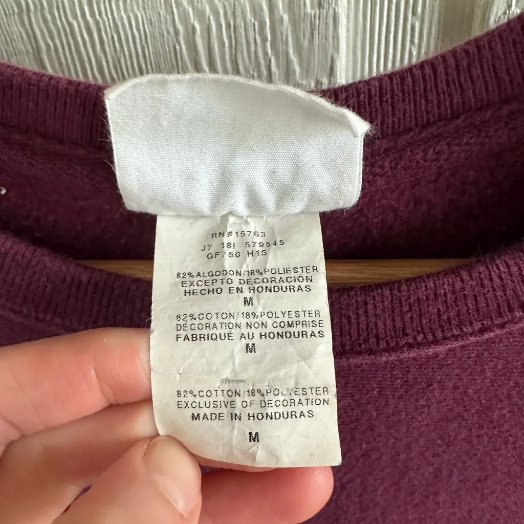 Champion Vintage Women's Purple Maroon Crewneck  Lounge Cozy Sweatshirt Fall - Image 2