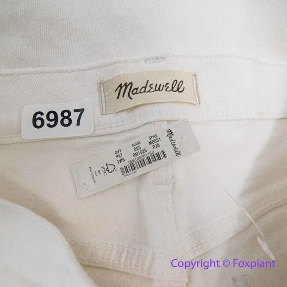 NEW Madewell The Petite High-Rise Slim‎ Boyjean in Tile White, 28P - Image 17
