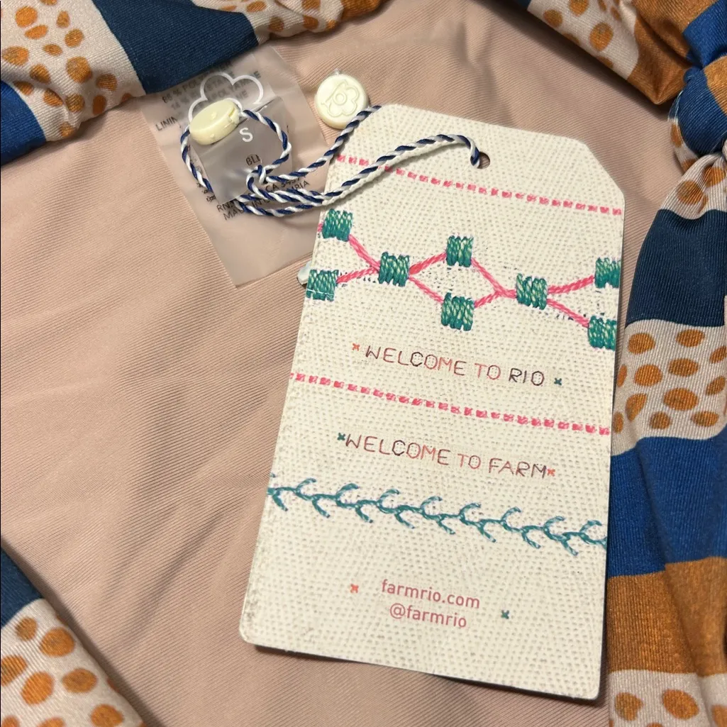 New Farm Rio Charm of the Sea High-Waist Bikini Bottoms Small - Image 6