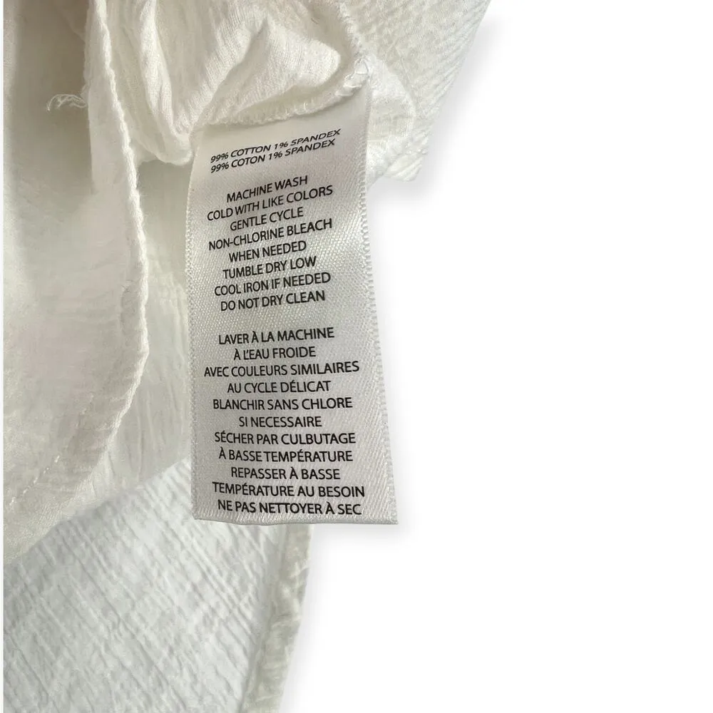 Beach Lunch Lounge | XS | Women's Short Sleeve Button Down Top Shirt Semi Sheer - Image 4