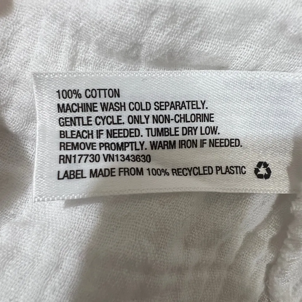 Plus Size Ava & Viv 100% Cotton‎ V Neck Blouse with Tie - sz X/14W - Image 6