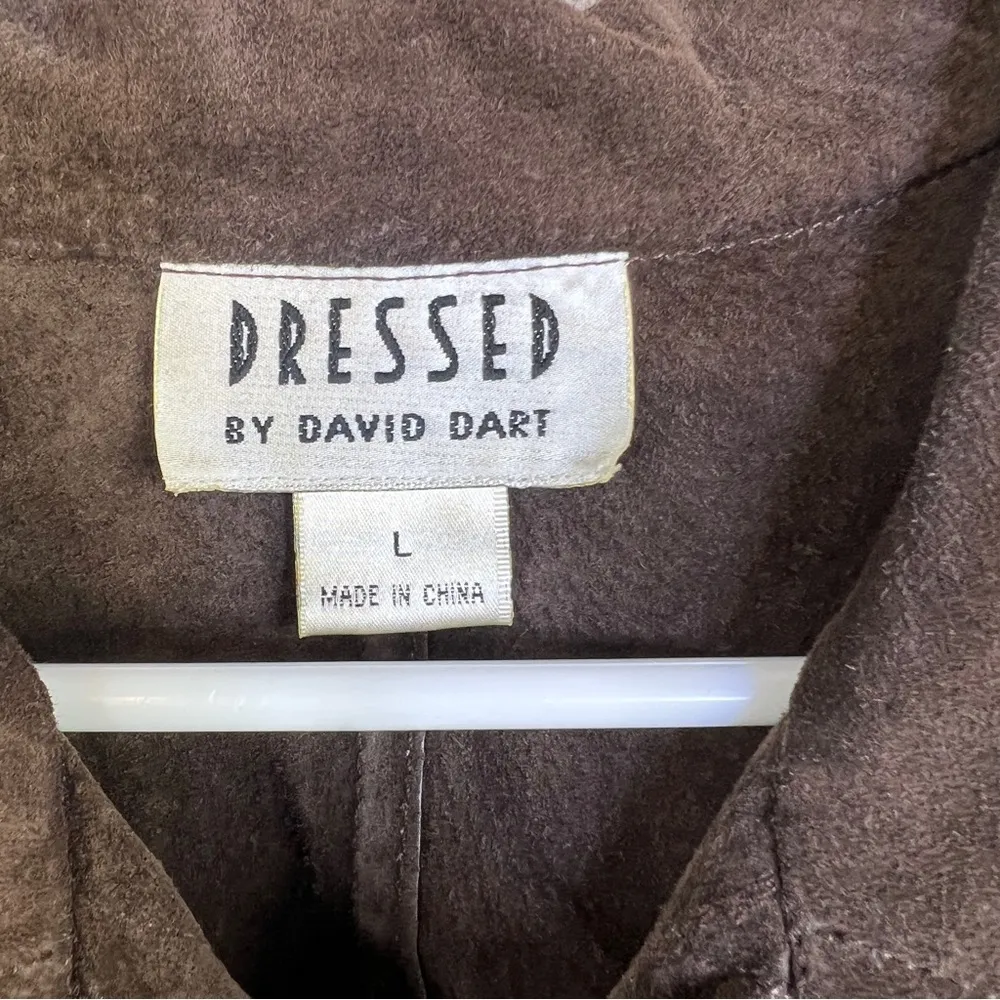 Dressed by David Dart Large Brown Embroidered 100% Genuine Leather Button Jacket - Image 12