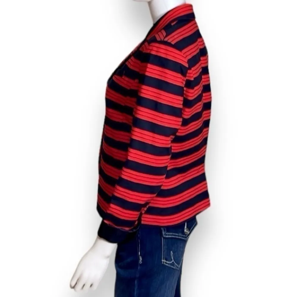 Gap Academy Blazer Women’s Size 8P Red and Deep Navy Striped - Image 6