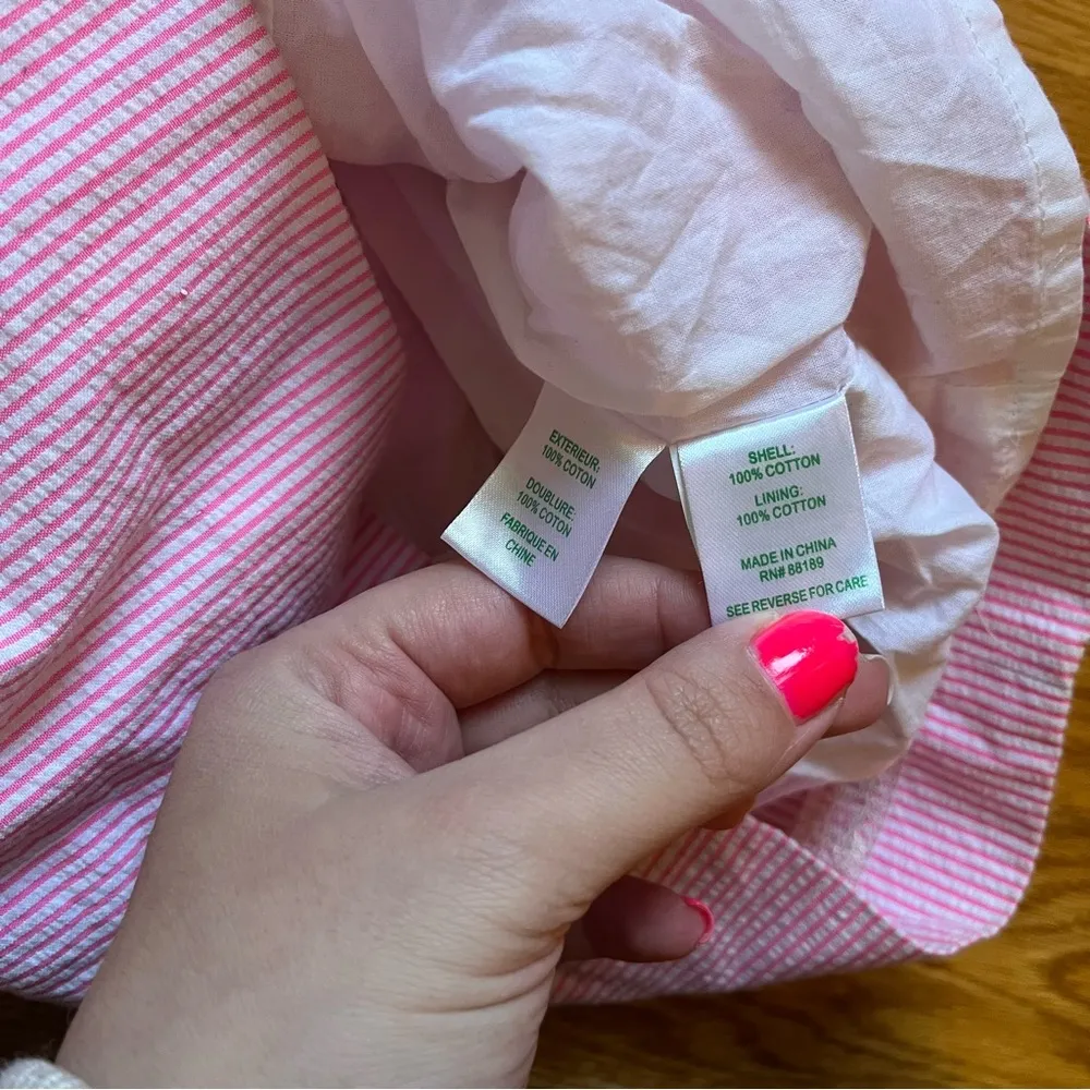 Lilly Pulitzer Petra PB Pink Seersucker Stripe Cut Out Bows Dress size 0 - Image 6