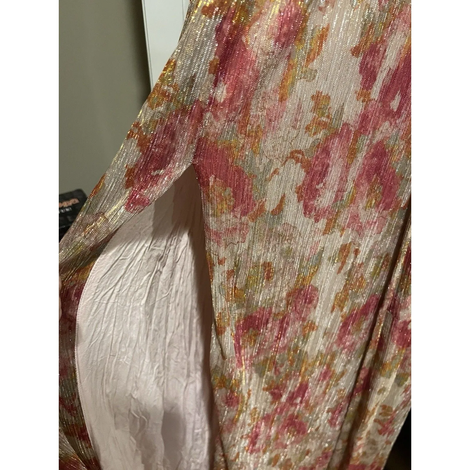 Dress the Population Pink floral Chrissy Gown SZ L - Image 12