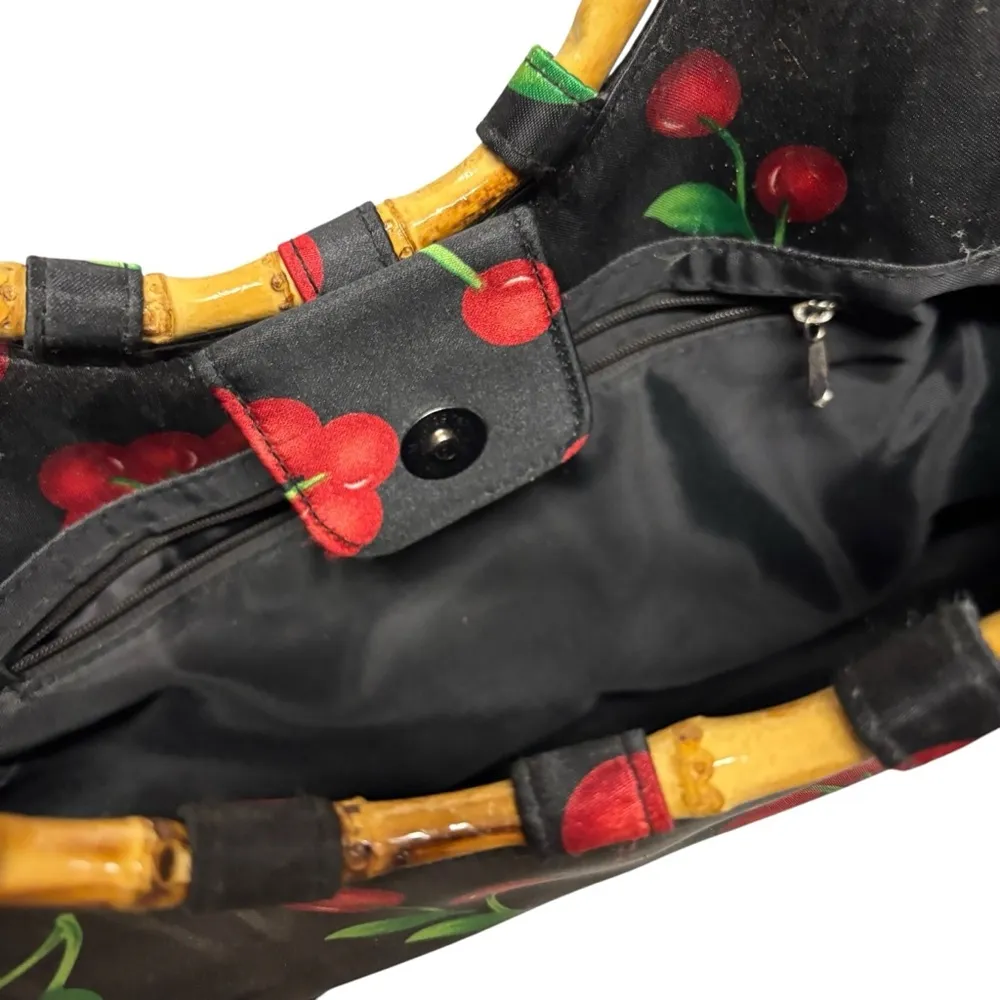 Y2K Cherry Shoulder Bag Black - Image 4