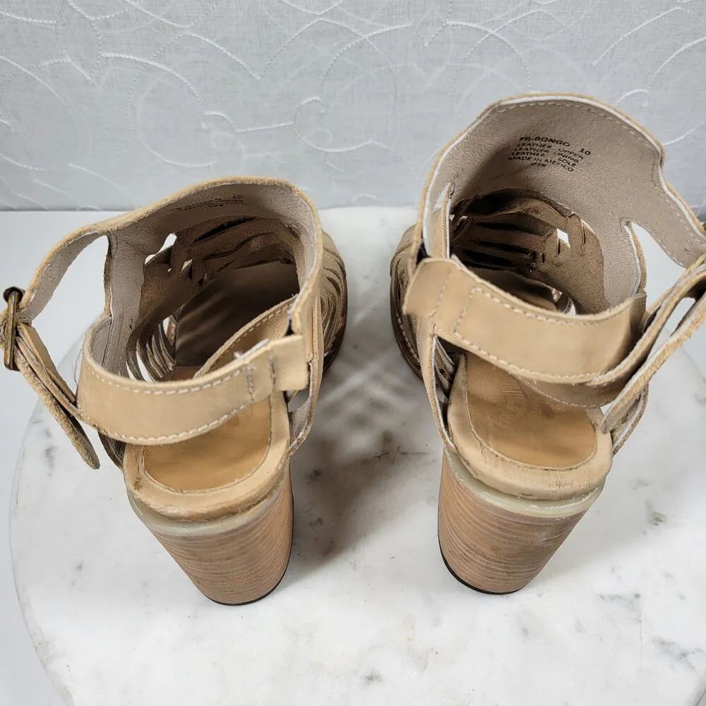 Freebird by Steven Bongo Sandals Womens 10 Taupe Leather Suede Gladiator Strappy - Image 13