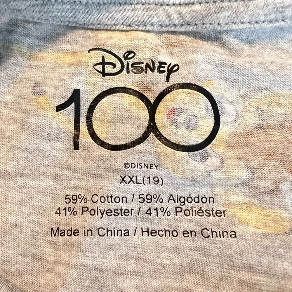 Disney 100 Character Christmas Shirt Sleeve T Shirt Juniors XXL Gray Stitch - Image 4