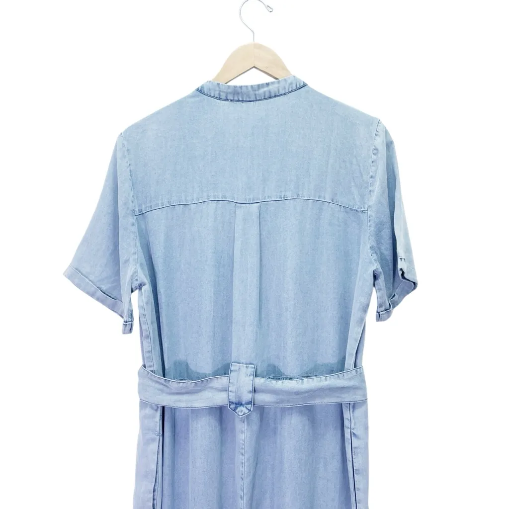 NWT Three Bird Nest Tencel Chambray Jumpsuit Belted Button Front Blue Size Large - Image 6