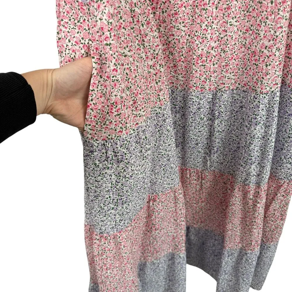 Hyacinth House Tuckernuck Multi Floral Barton Maxi Dress Cottagecore Women Small Pink - Image 4