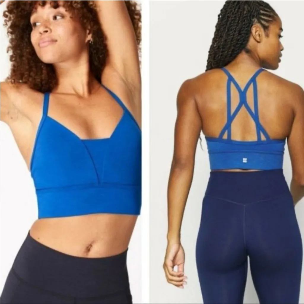 Sweaty Betty Vibrant Blue Sports Bra Activewear Super Scupt Top - Image 2