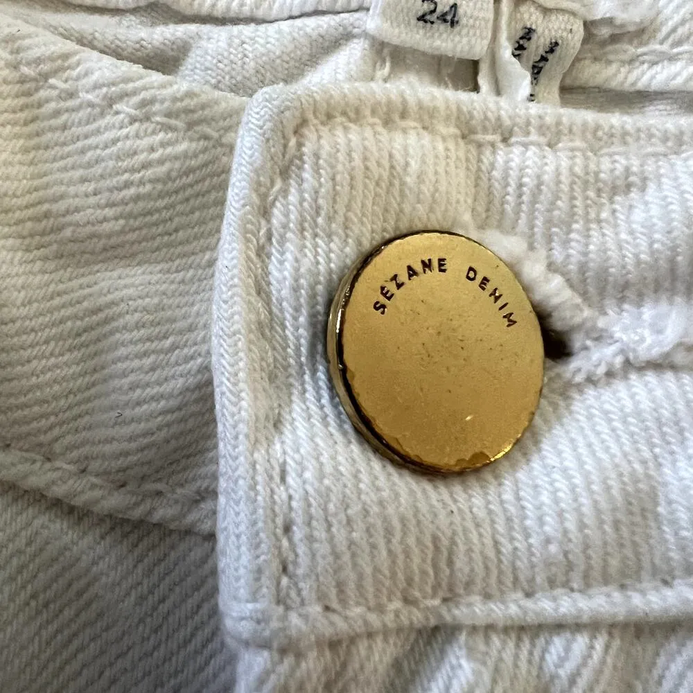 Sezane crop white jeans size 24 - Image 7